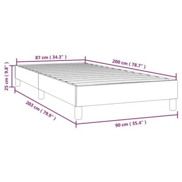 Πλαίσιο Κρεβατιού Ανοιχτό Γκρι 90x200 cm Υφασμάτινο - Image 8
